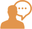 Human with speech bubble icon